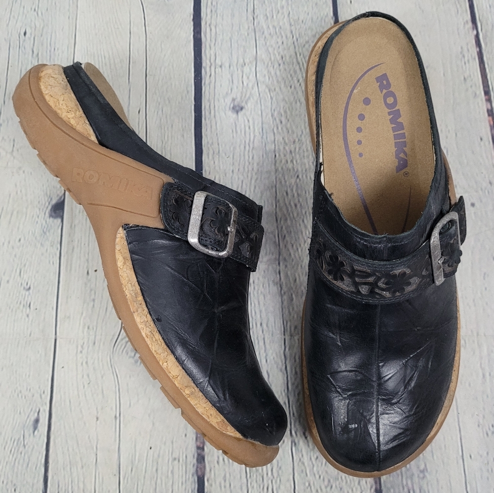 ROMIKA | Milla leather slip-on comfort clog shoes